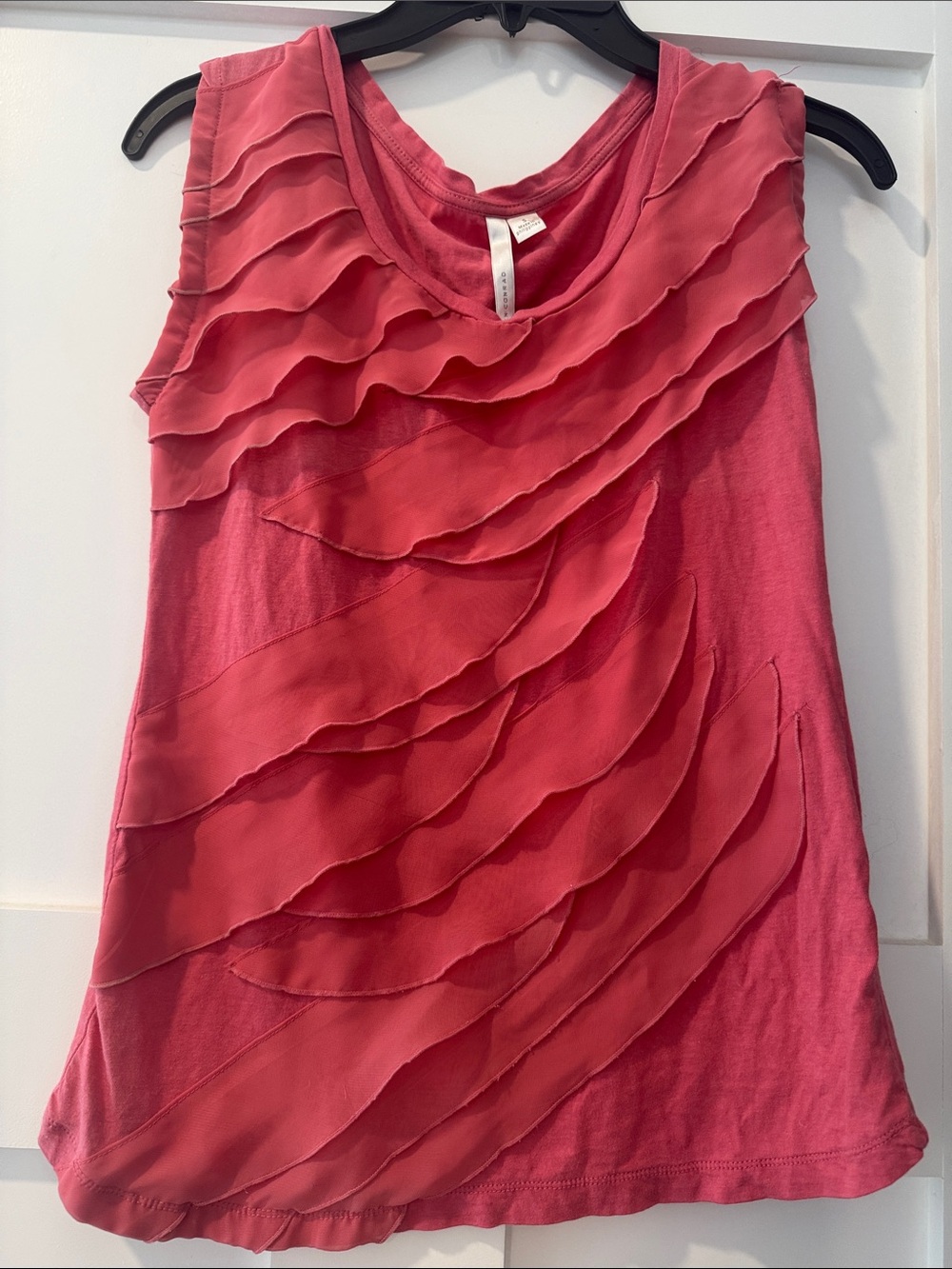LC Lauren Conrad Coral Pink Ruffle Tank Top